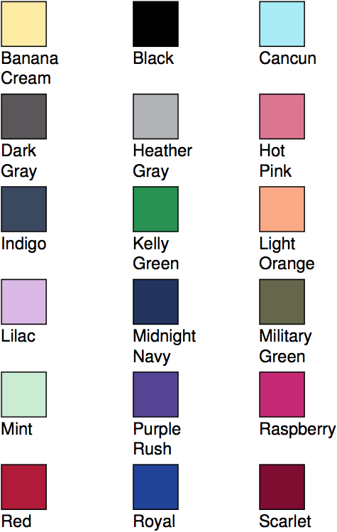 Next Level Color Chart